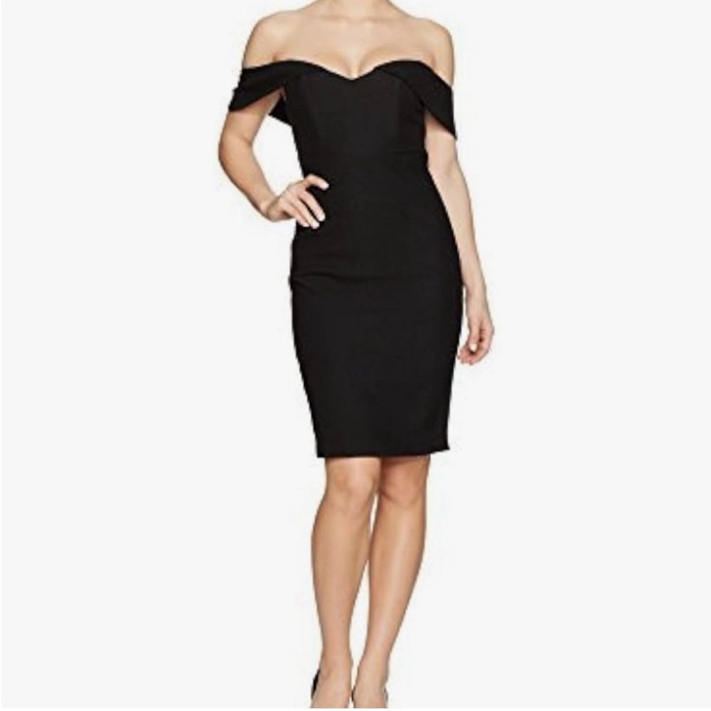 Bardot Eva Body-con Off Shoulder Black Snake Print Dress Size 4/XS